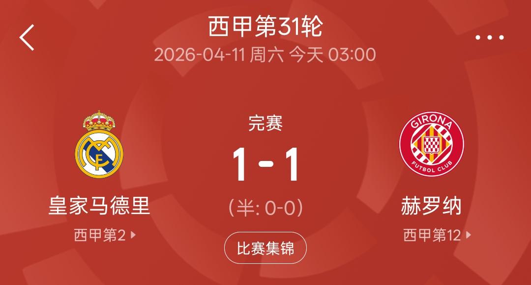 看完皇马1：1战平赫罗纳的比赛之后，你会发现现在的皇马就像隋唐演义里的程咬金一样