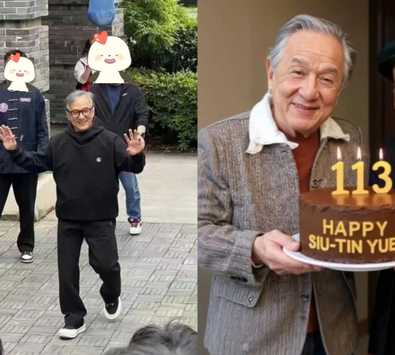 71岁成龙近照认不出！成龙大哥居然老成这样了吗，最近他给一位113岁的老者庆生，