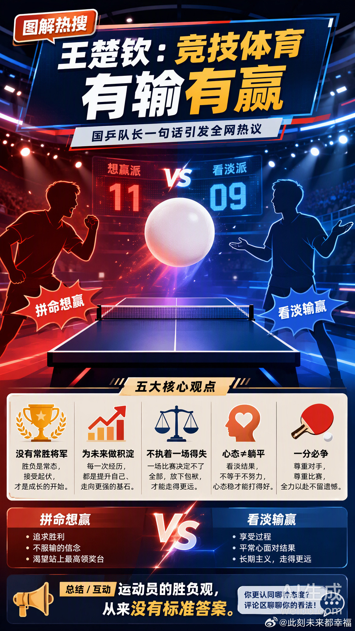 王楚钦说竞技体育就会有输有赢最近王楚钦在采访中谈到竞技体育的输赢观，一句「竞技