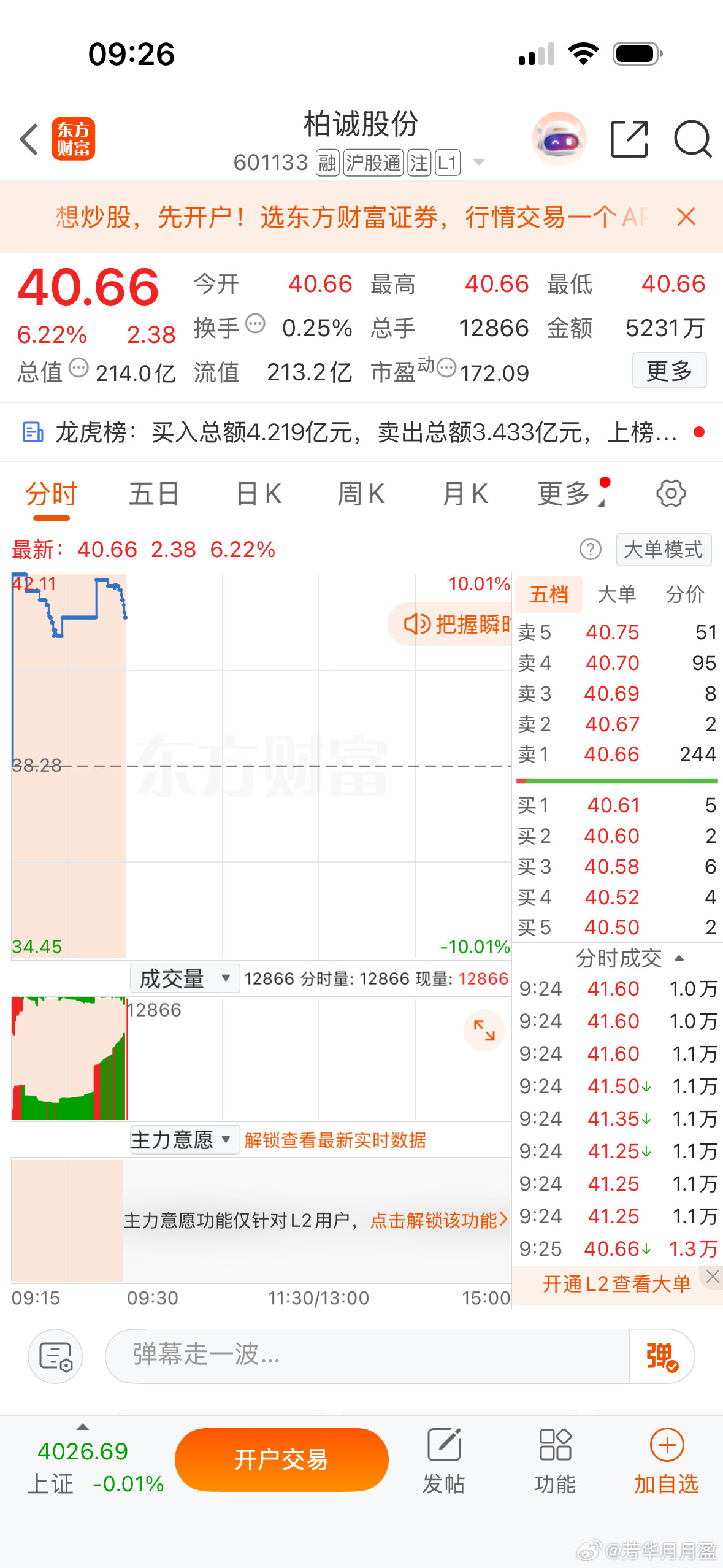 集合竞价强势股！