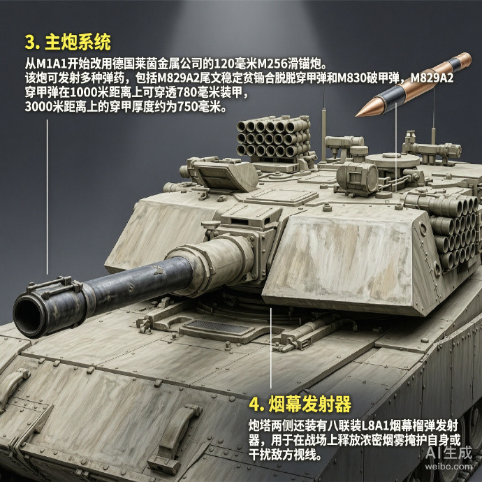 军事ai新视野美国M1“艾布拉姆斯”主战坦克M1“艾布拉姆斯”（M1Abra