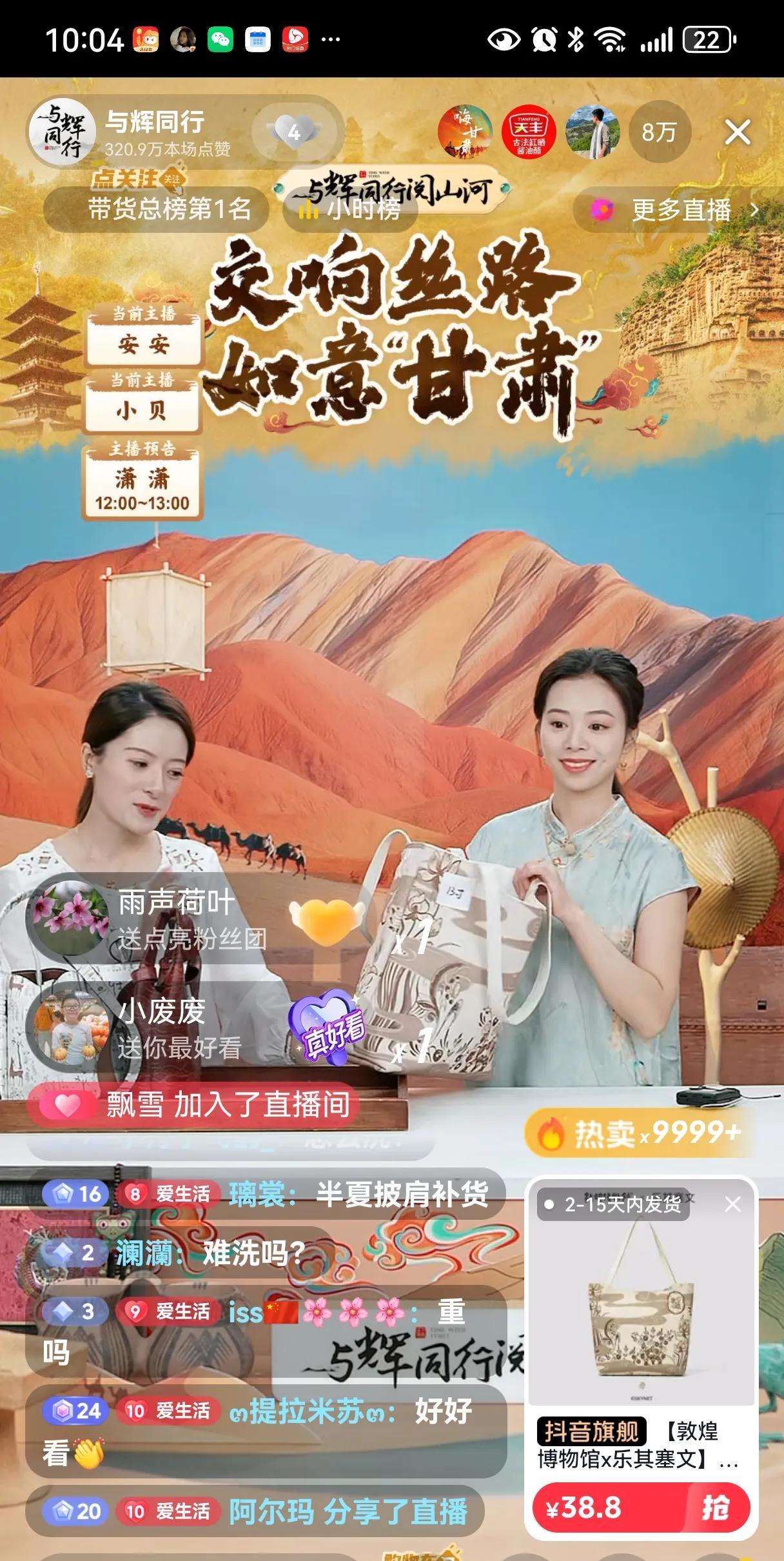 安安和小贝介绍的这款敦煌文创品背包，颜色淡雅，包比较大，自重一斤多一点儿，特别能