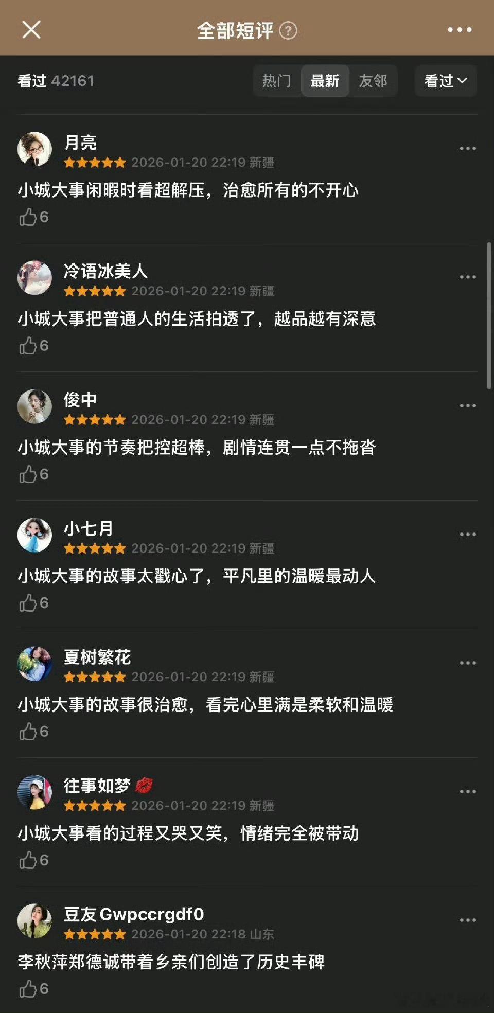 前几天吃瓜说赵丽颖粉丝jz给《小城大事》买豆瓣评分…这不等于锤了吗？全是新疆ip