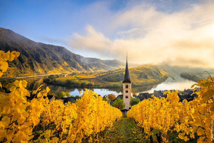 【这里是德国】布雷默(Bremm)是摩泽尔河最陡峭的葡萄园所在地，Calmont