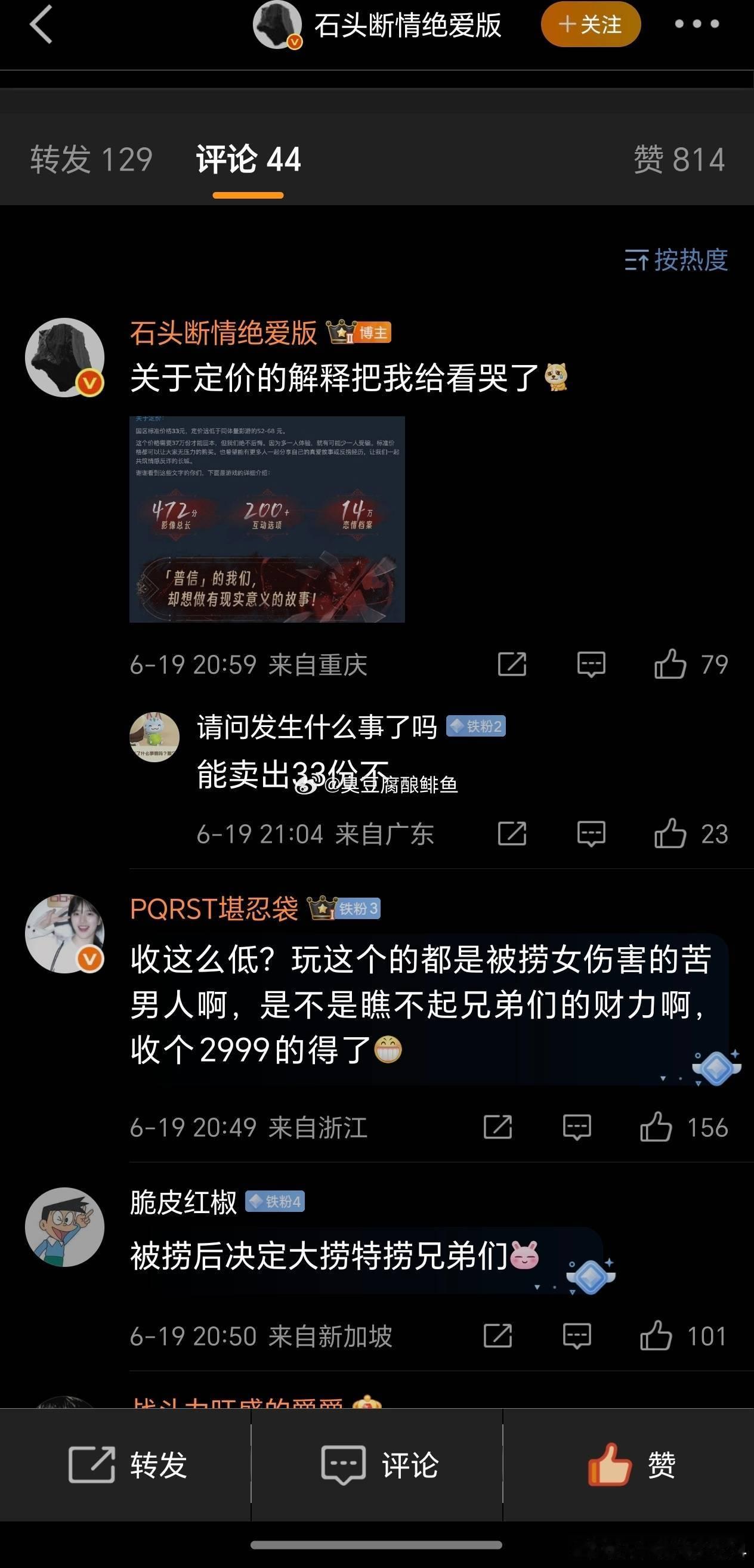 捞女游戏上线能不能卖出去33份？在线嘛6000＋​​​