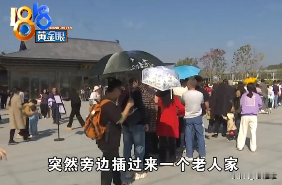 “我80多岁了，看谁能把我怎么着。”男子景区排队买票，看到前方有位年纪挺大的老人