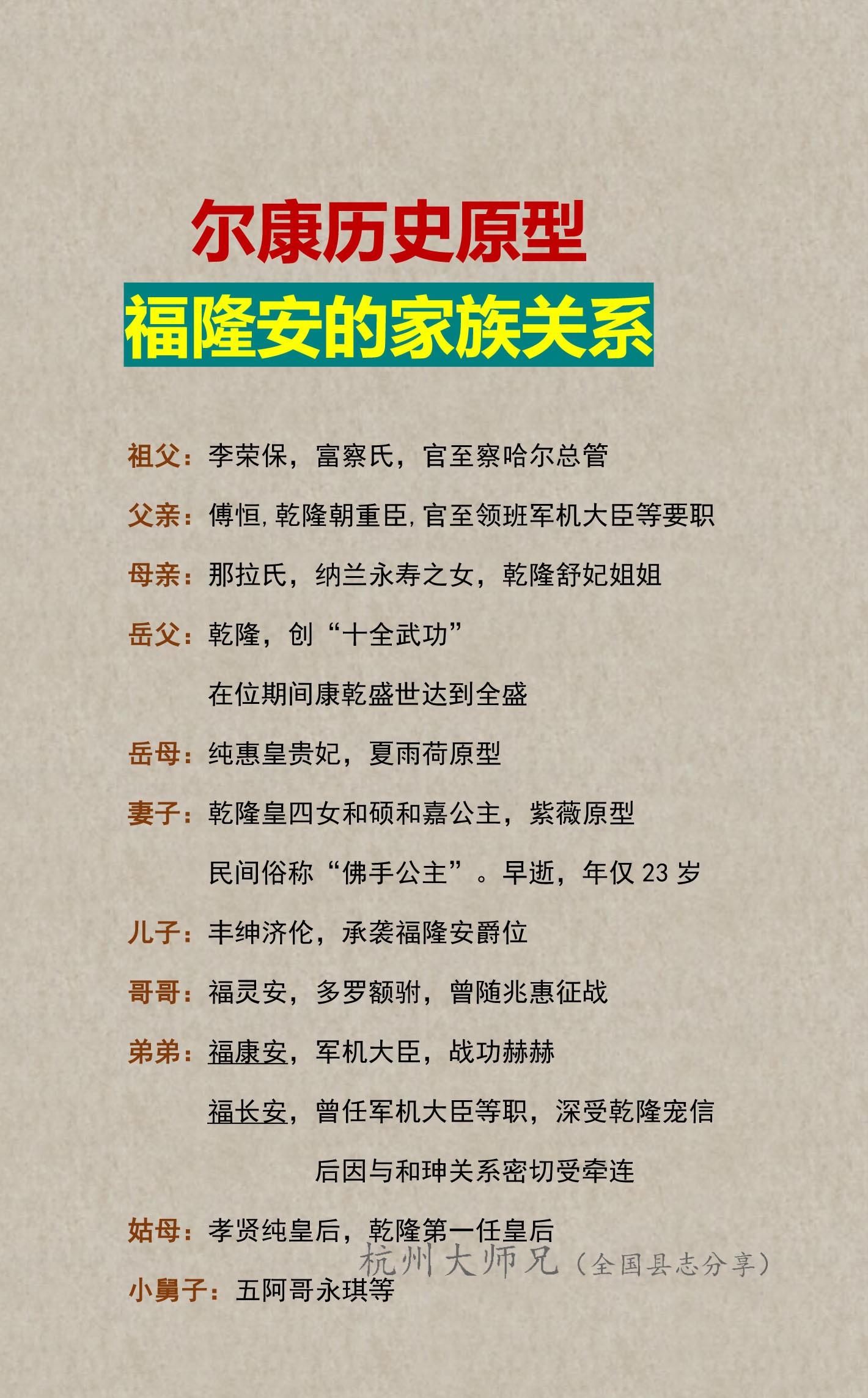 尔康历史原型福隆安的家族关系