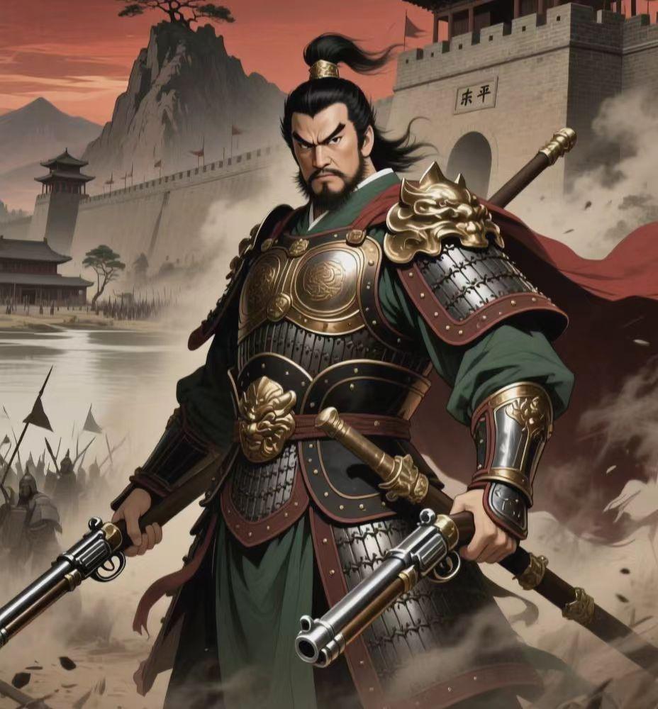 《水浒传》董平的死很不合理，死得确实太邪门。当时他被炮火轰伤了胳膊，夹板都打上了