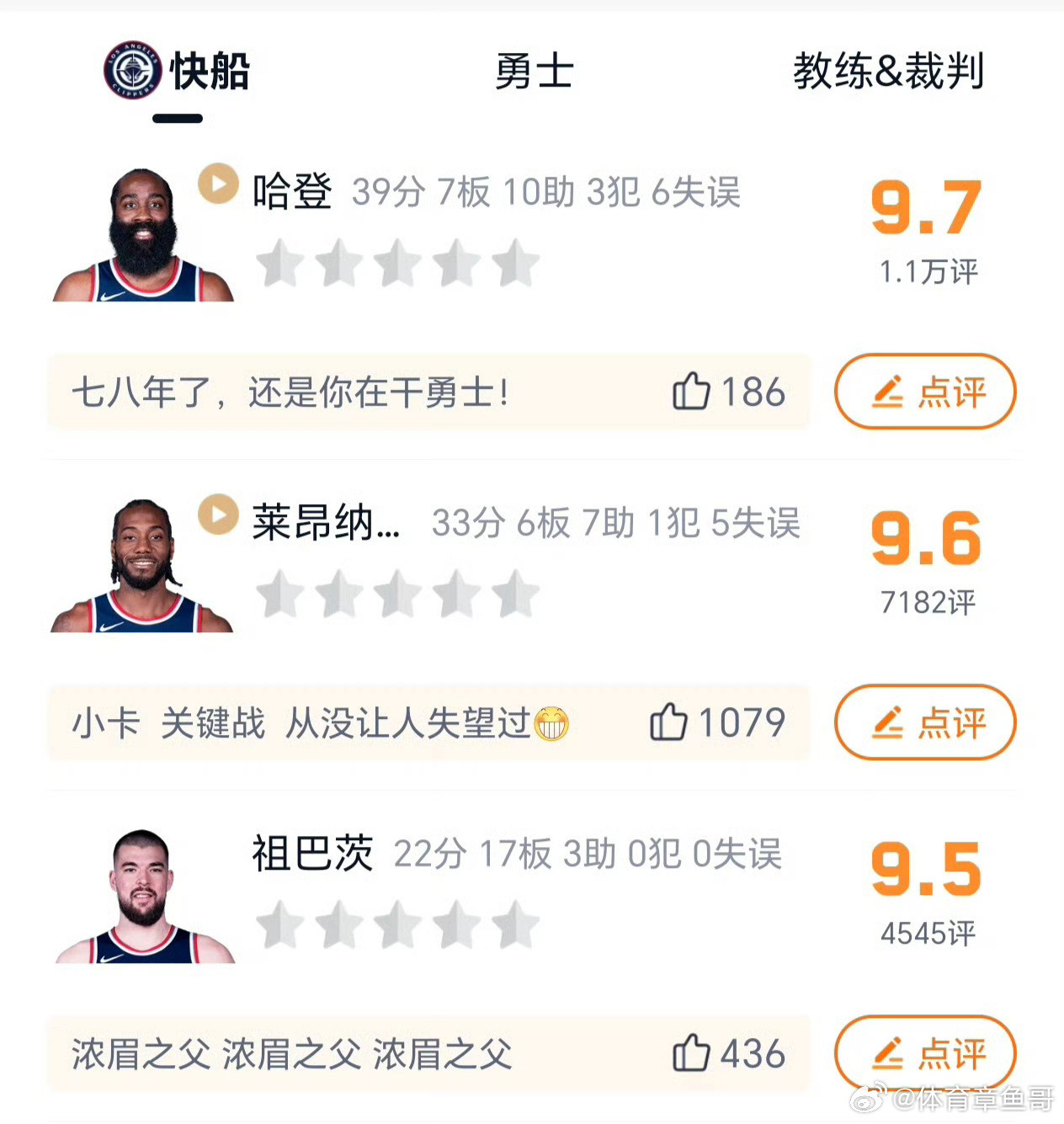 这么多年了，哈登还在抗勇……伦纳德又变机器卡了？祖巴茨是浓眉之父，我实在忍不住了