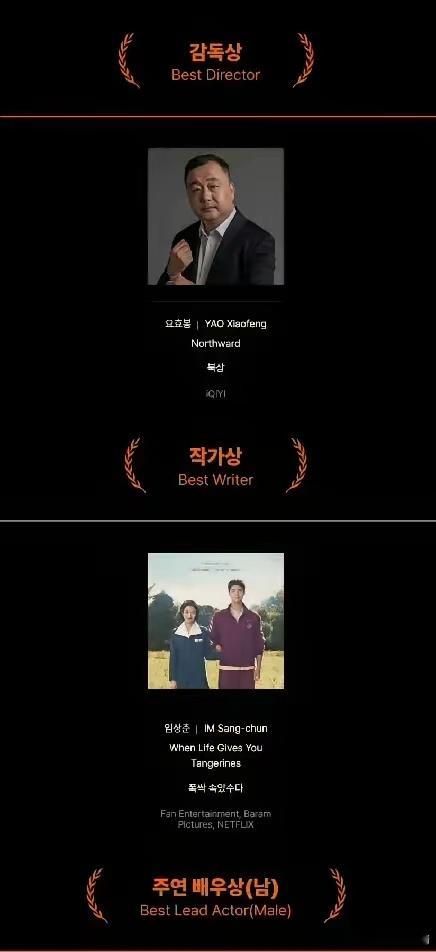 2025全球流媒体大奖8月24日颁奖，姚晓峰导演凭借《北上》获最佳导演，白敬亭