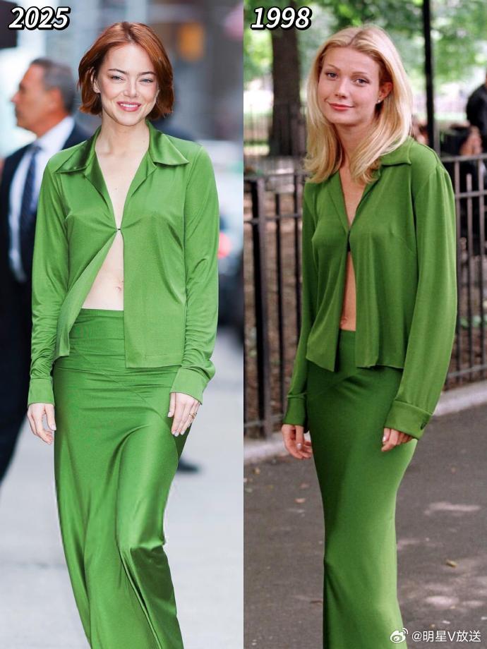 石头姐新街拍致敬小辣椒经典造型23日，石头姐EmmaStone现身纽约街头