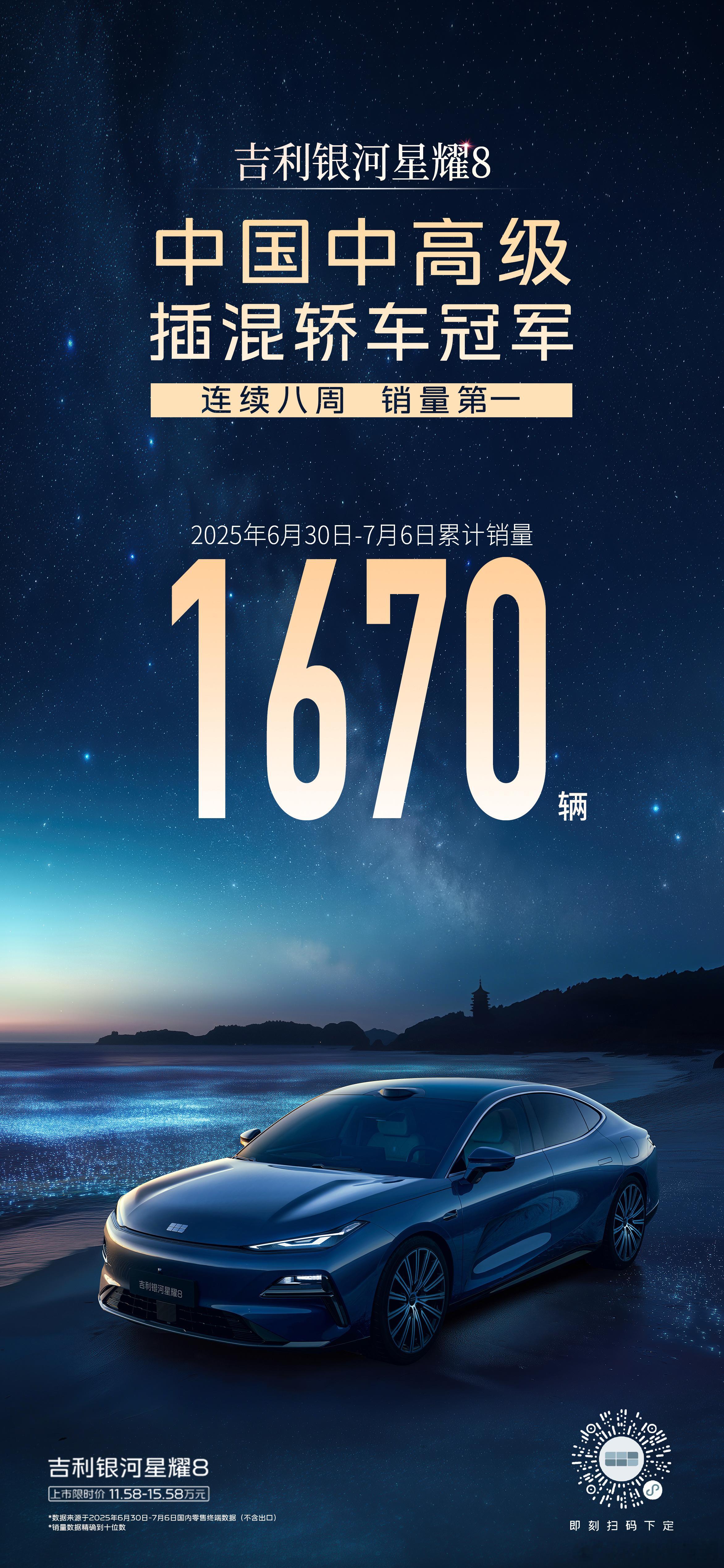 8连冠！市占率26.45%！中国中高级插混轿车冠军吉利银河星耀8全球新一代豪华中