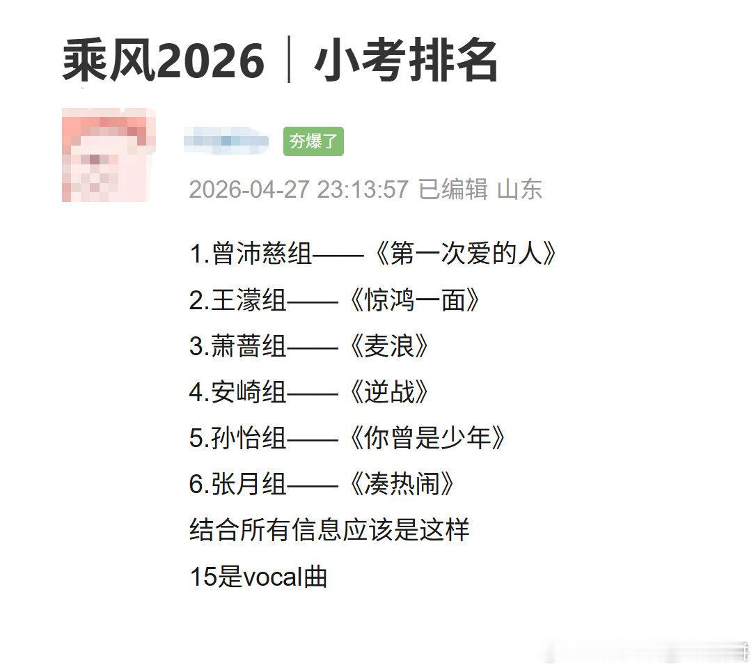 三公小考排名🍉第一名：曾沛慈团：徐梦洁 谢楠 万千惠 张慧雯第二名：王濛组： 