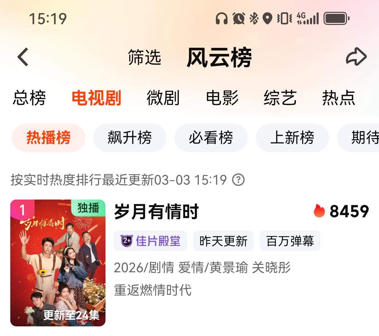 嘿嘿，《岁月有情时》今日还未更新热度已经走到8459了，又是更新前起点的新高！大