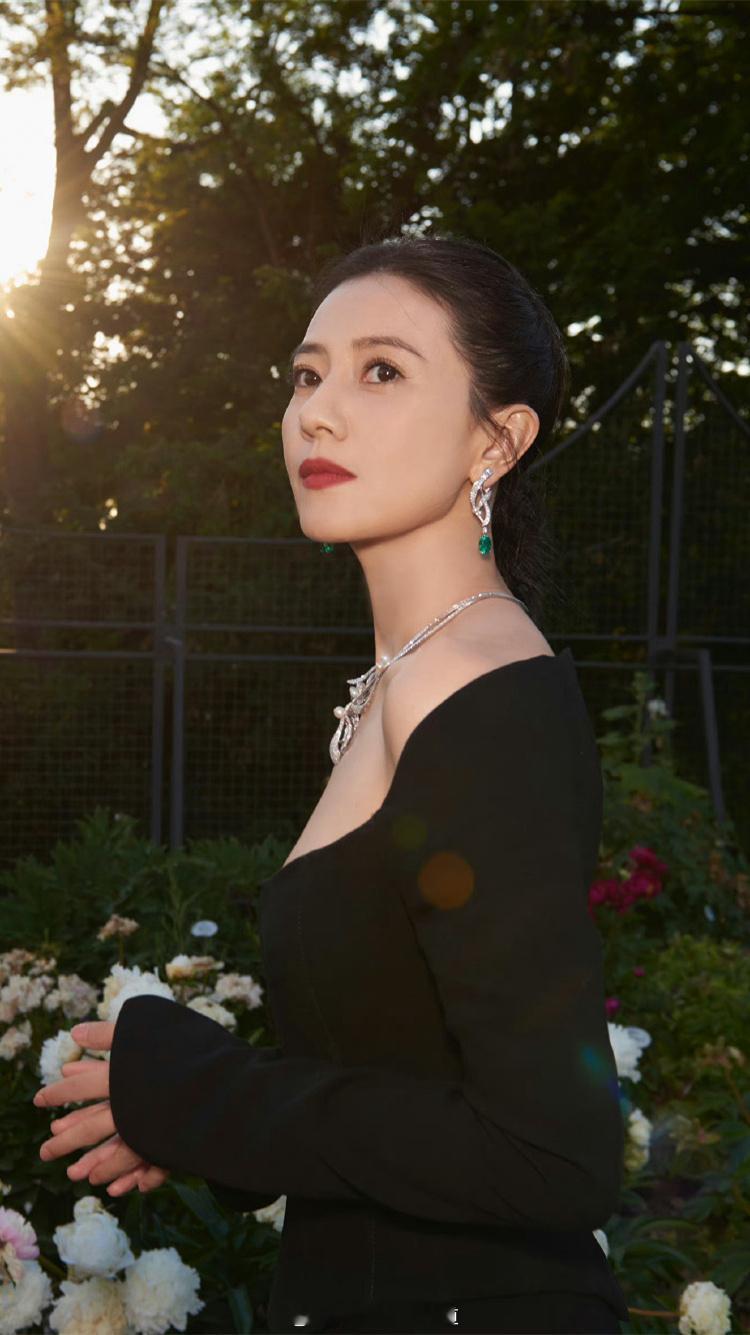 高圆圆一身黑色礼服裙