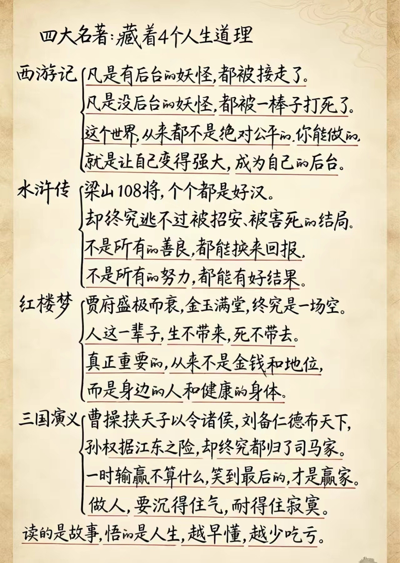 四大名著，藏着四个人生道理，越早懂，越少吃亏。