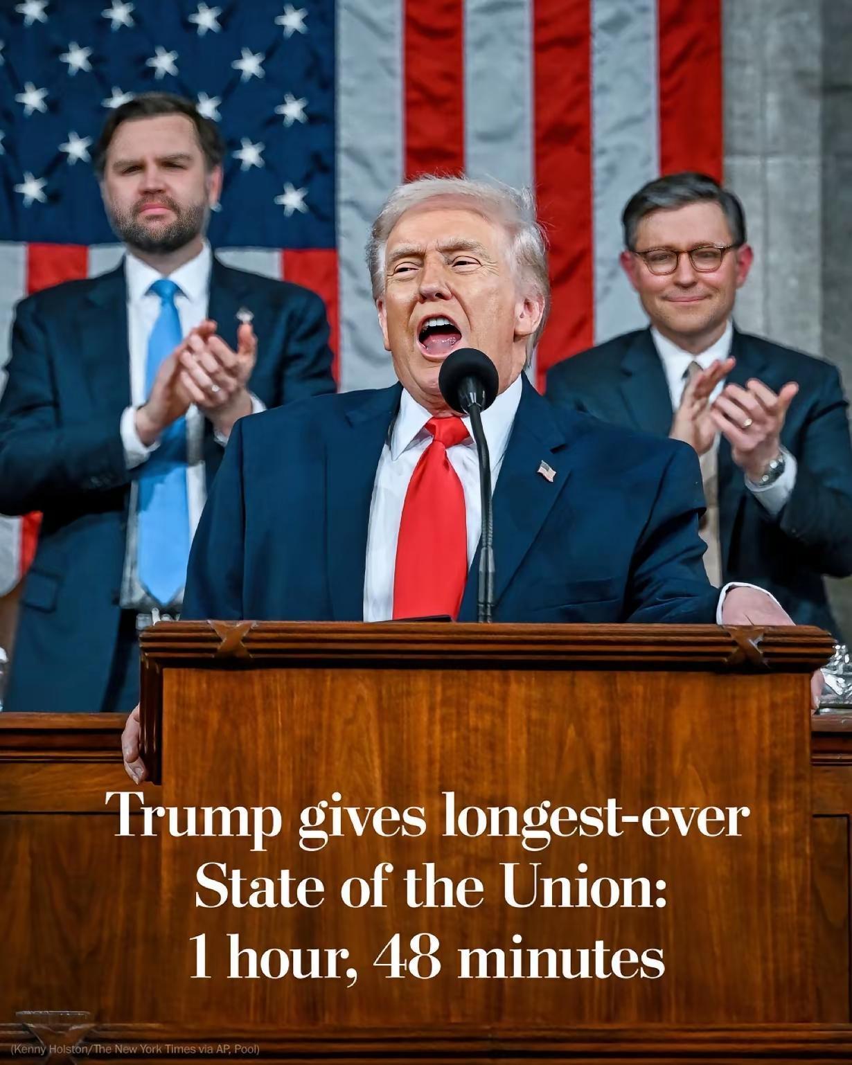 绝了！特朗普又破纪录了！这次是“把副总统腿站断”的那种！别人演讲拼内容，他拼