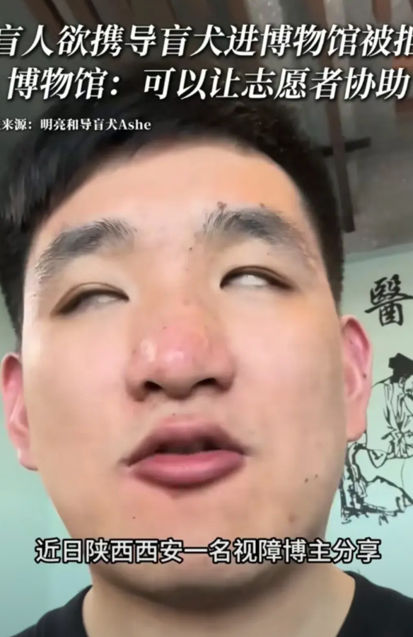 盲人小伙带导盲犬入博物馆风波事件，俺都怀疑有人在带节奏！去哪不好，偏要去博物馆