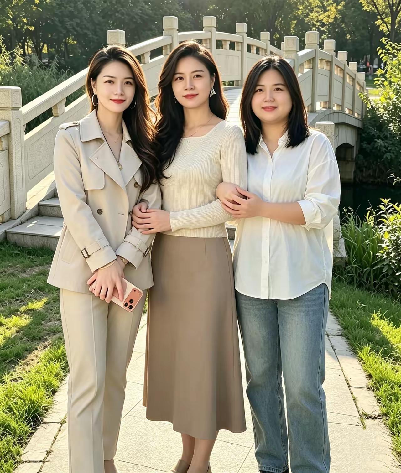 什么样的女生才能称得上美女?三姐妹各具特色，各有千秋，她们都想嫁给你，第一眼你会