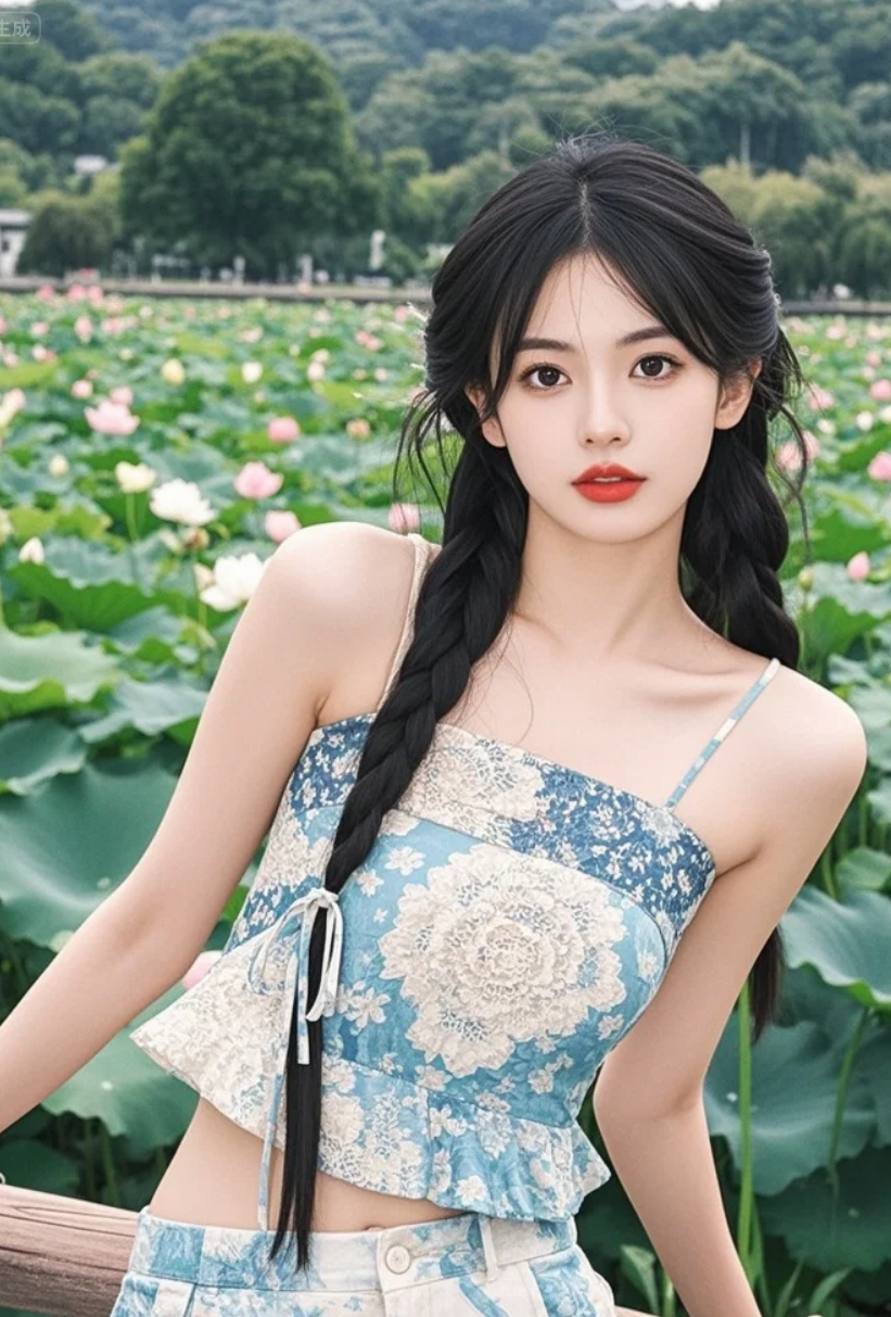 这才是荷塘该有的浪漫：美女与荷花