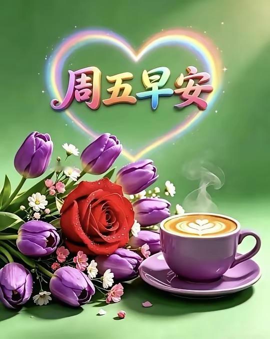 9.4日🌹🍎早上好♥️🌹晨曦醒来送上祝福：心情好、样样好、越来越好！[大