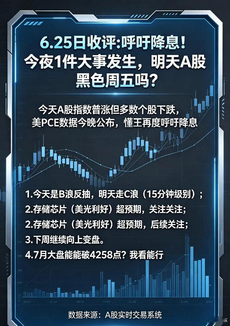6.25日收评:呼吁降息！今夜1件大事发生，明天A股黑色周五吗？今天