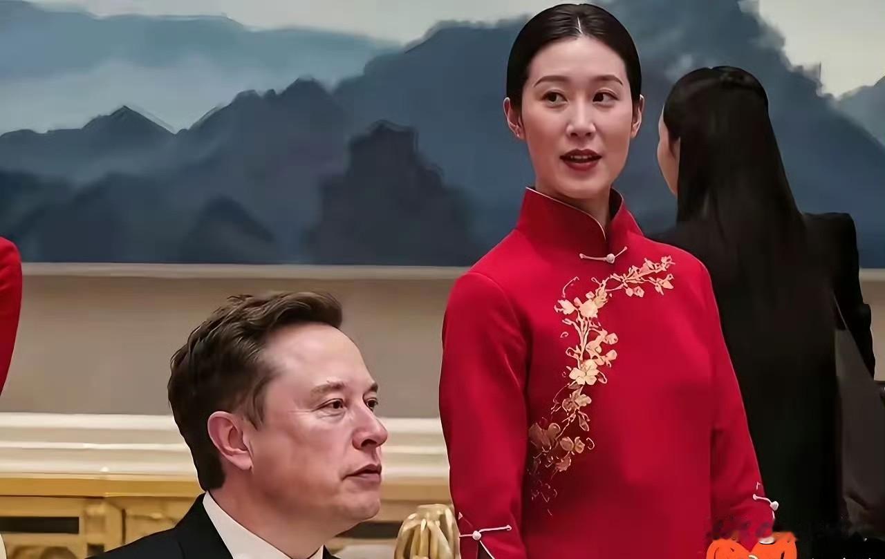 国宴上一张照片火了。不是马斯克，不是黄仁勋，是站在马斯克身边的一位女服务员。