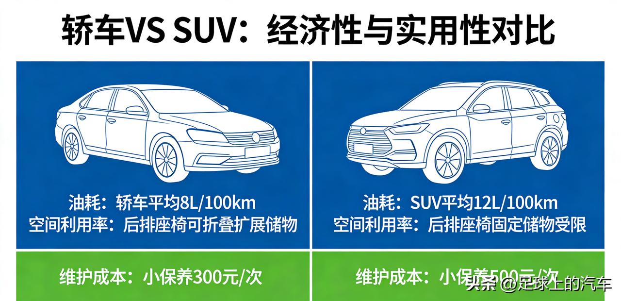 为什么说，买轿车才是明智的选择？1、即便是紧凑型的SUV，块头也不小，在寸金