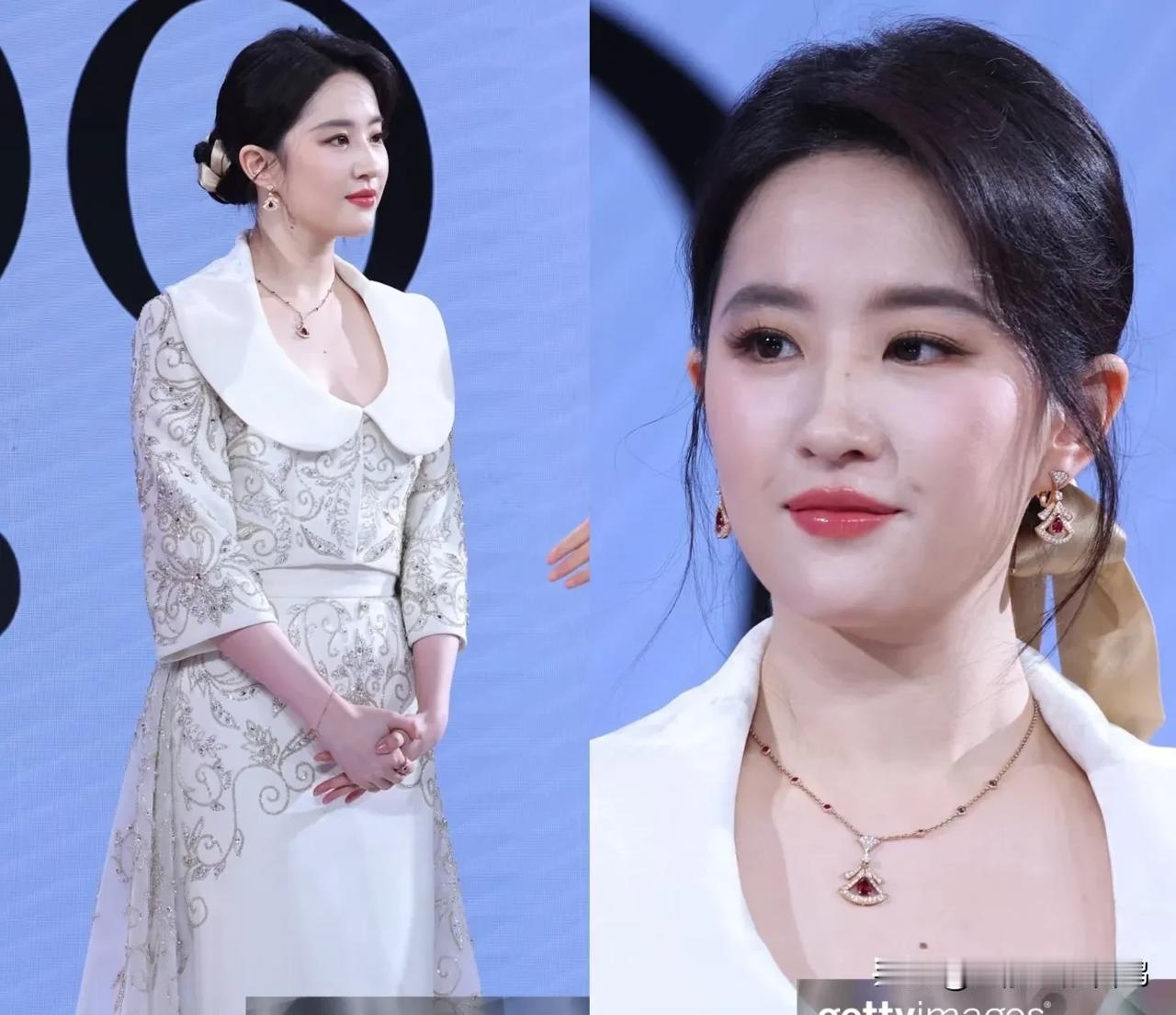 刘亦菲的G社生图过于权威了！但是我不喜欢这衣服，后面那里搞的好像驼背了。而且