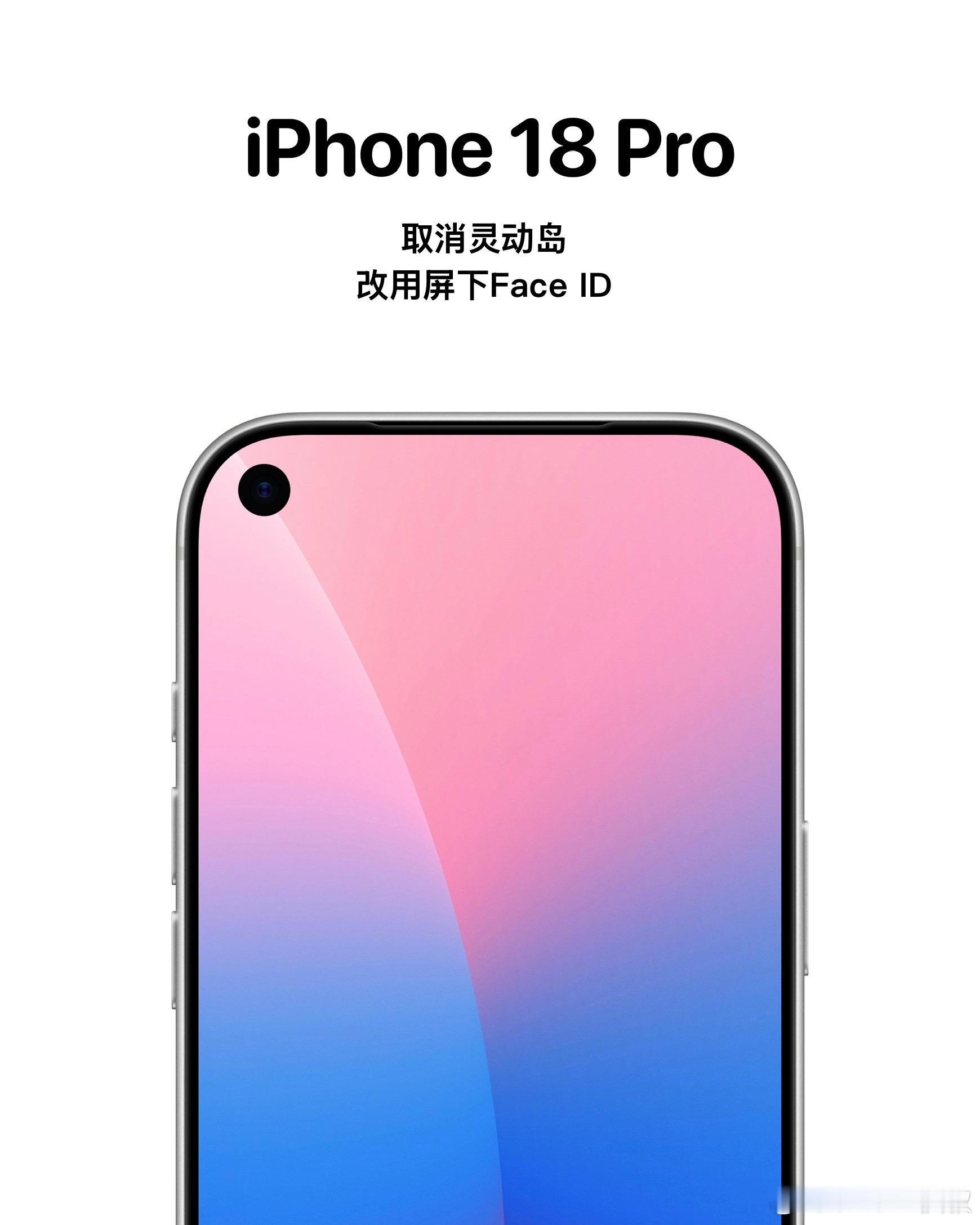 神马？外媒说iPhone18Pro打算用屏下FaceID了嘛？正面是个单挖