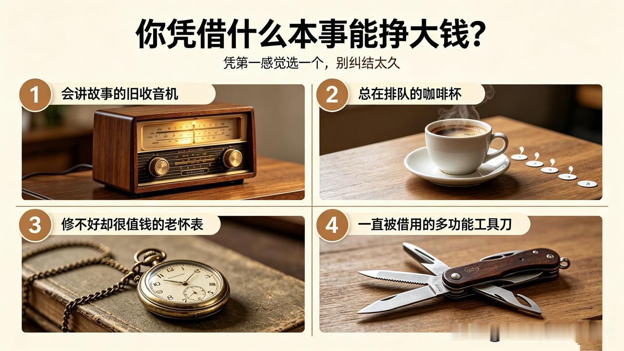 你凭借什么样的本事能挣大钱呢？这个测试可不是那种玄学题，而是通过你的直觉选