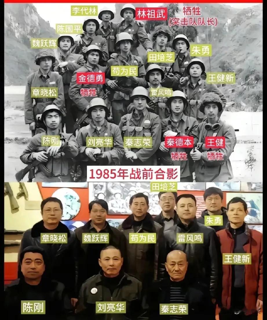 这是对越反击战中小尖山16勇士的合影火箭筒射手金德荣，翻悬崖、闯雷场、穿炮火，