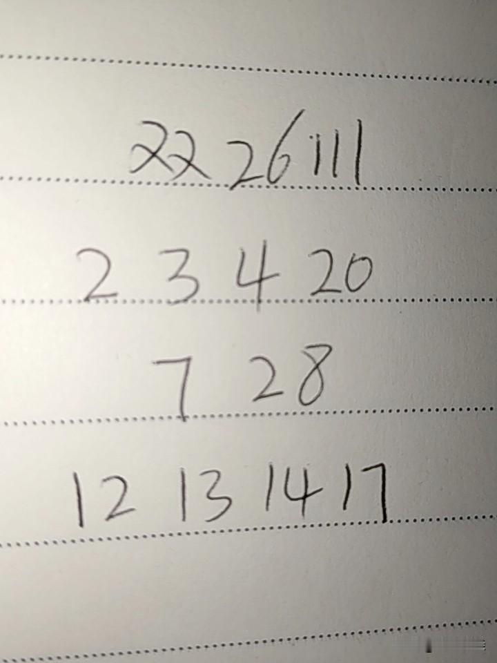 双色球26111期：这三组号码中，每组最多一码，第一组02、03、04、20，只
