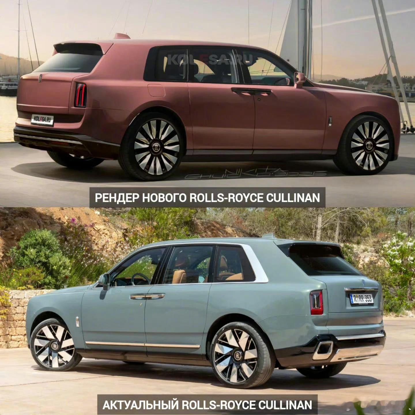 新款库里南谍照大曝光！渲染图呈现出来的是大灯分体设计，中网格栅黑化变大，D柱更加