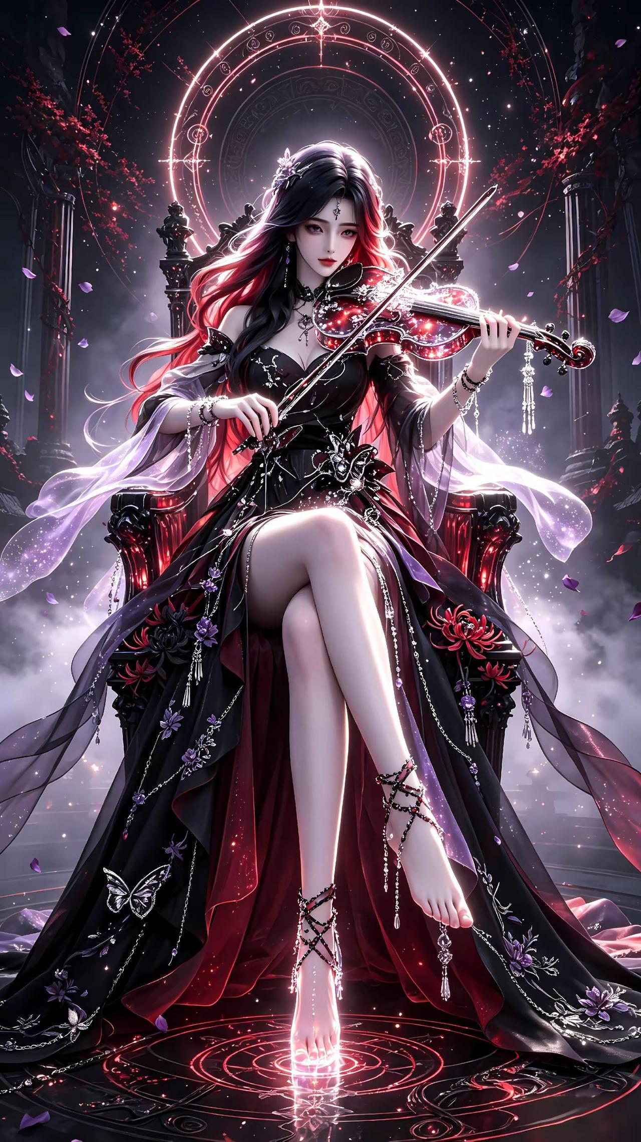 一曲琴音动，万神皆俯首。国漫女神完美世界ai创作ai绘画国漫古风