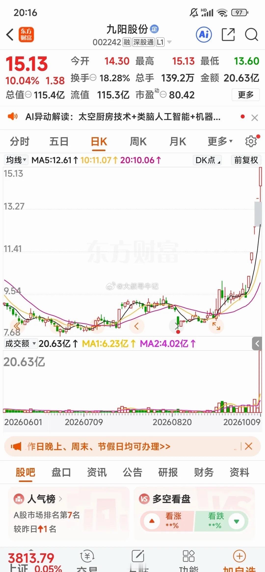 周一，3个潜力金股，值得关注：1. 九阳股份厨房小家电龙头：国内厨房家电老牌龙