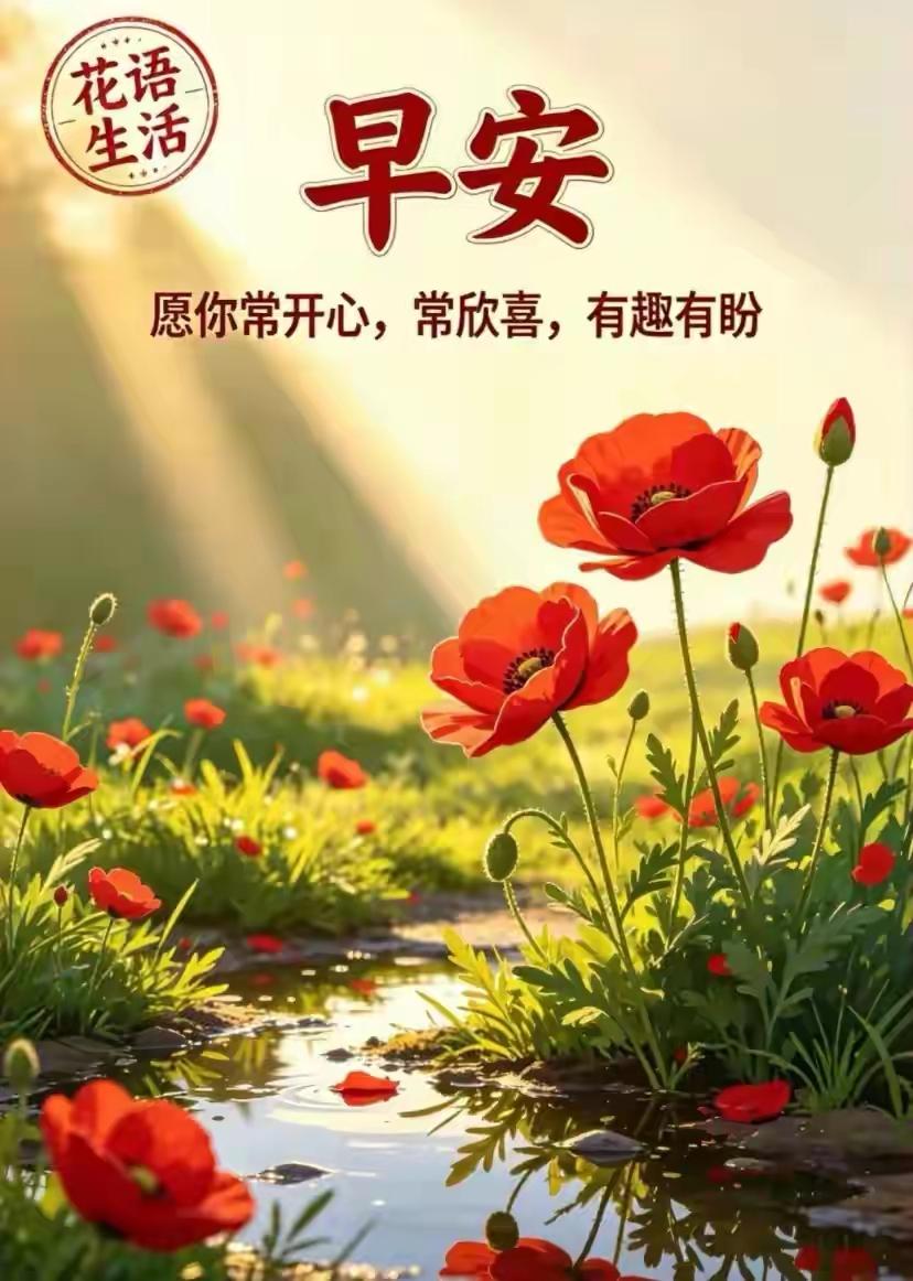 周三早安☀️清晨一缕晨光，捎去满心祝福。新的一天，不必追赶所有，放平心态，从容