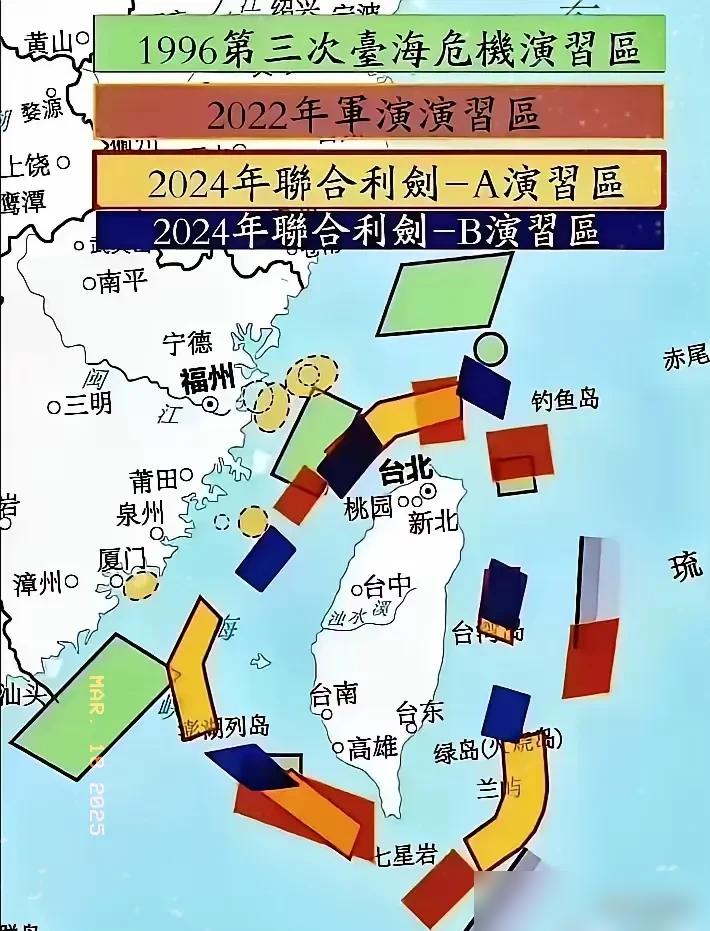 燃爆了台海！解放军昨天突然搞了两次联合战备警巡，54架次战机直接贴脸飞越所谓的「