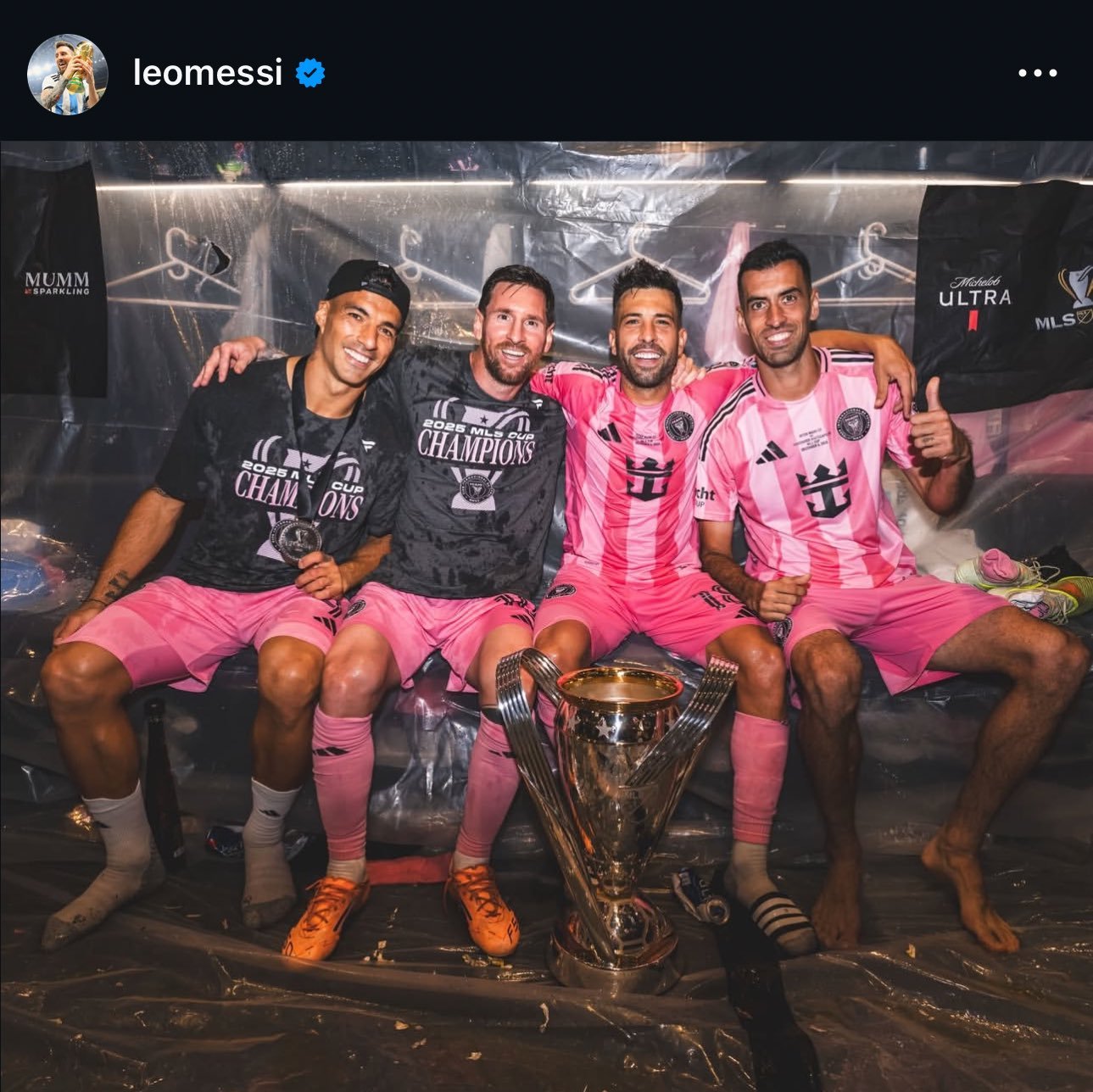 【圆满】莱昂内尔·梅西的IG：我们是美国职业足球大联盟（MLS）美国联赛的冠军！