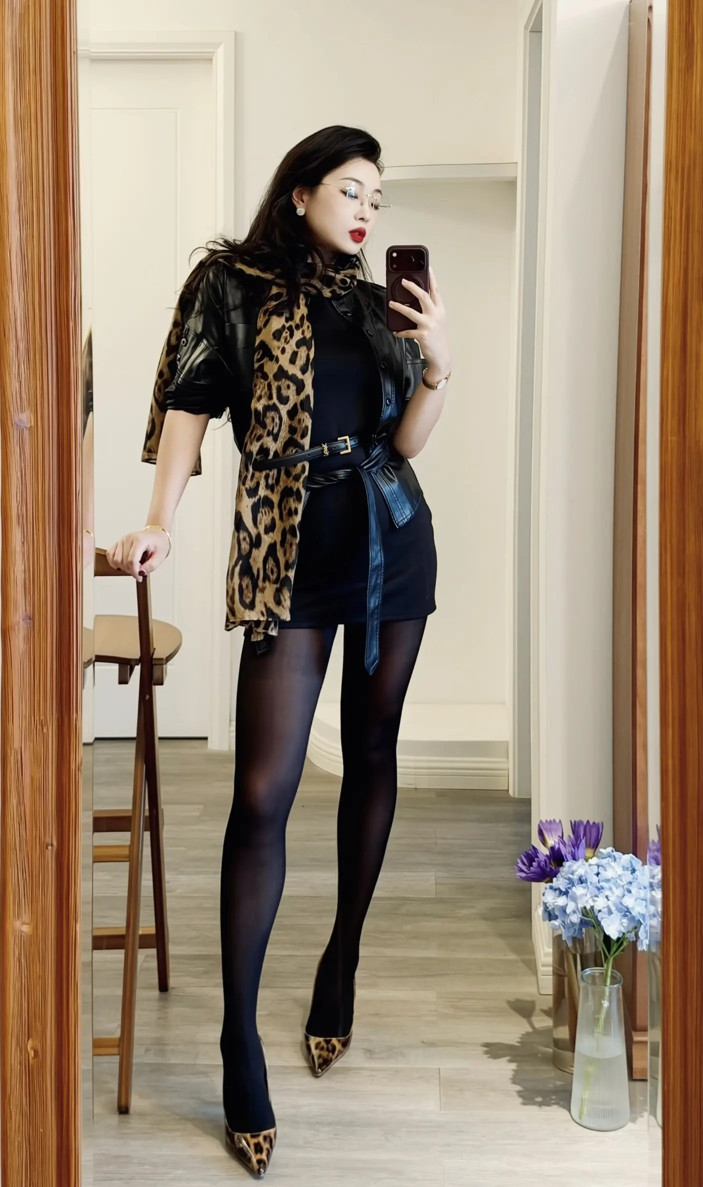 御姐ootd穿搭 豹纹 涞觅ootd 涞觅热恋 厚黑