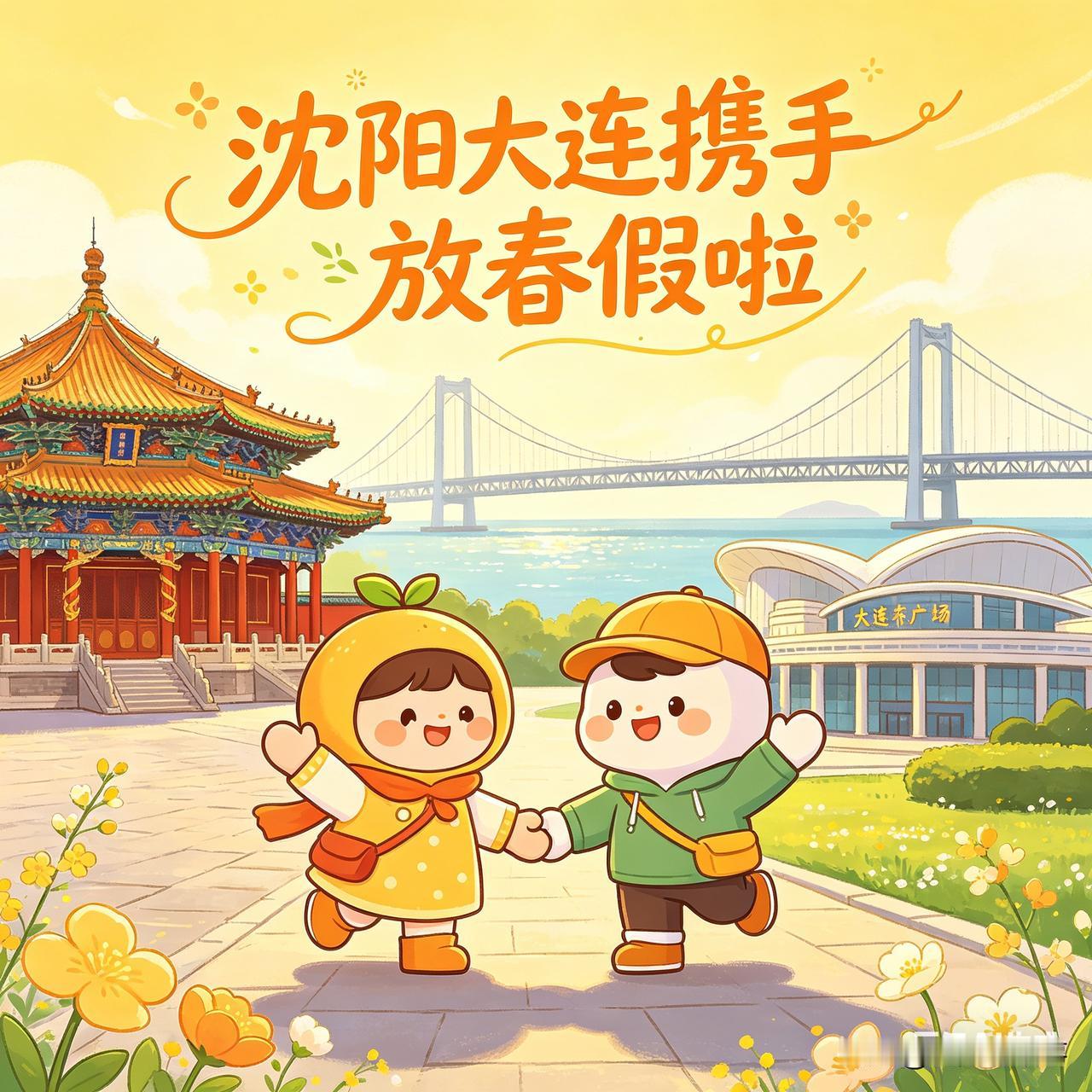 沈阳刚刚发布放春秋假，大连马上跟进了！[呲牙笑]这真是辽A辽B两兄弟，旅游都到