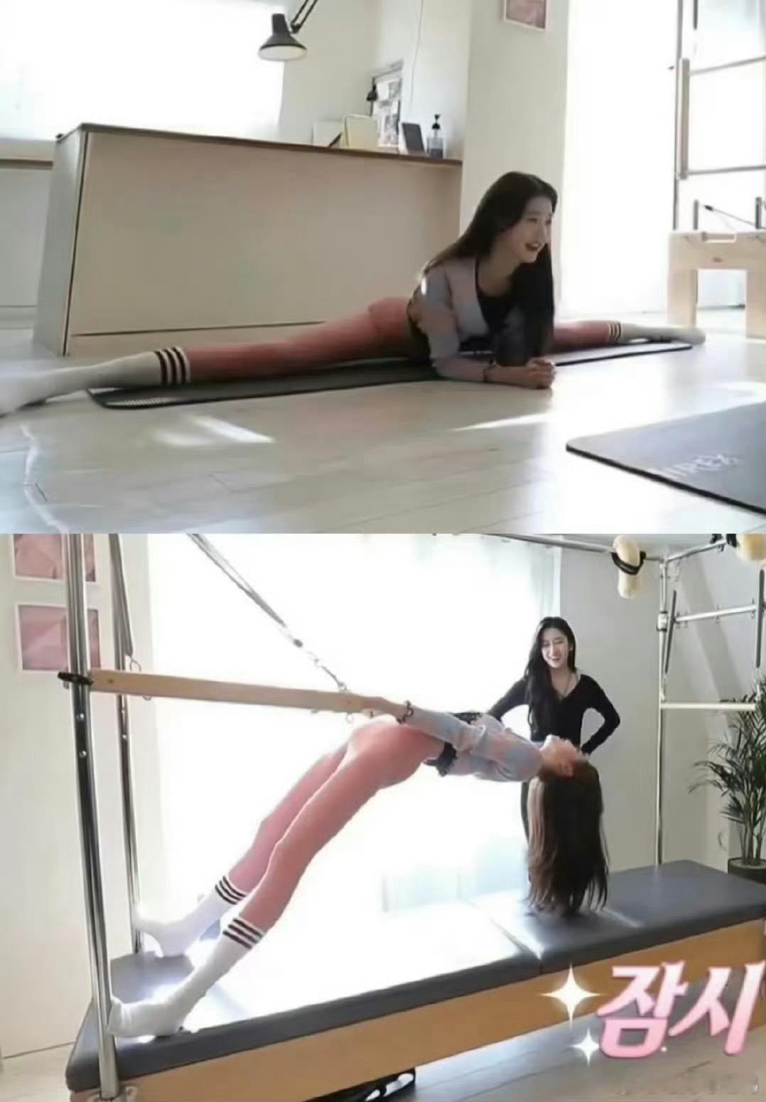 张元英16岁出圈普拉提神图不管什么时候都很美啊，太美啦，身材比例也很好，此女简直