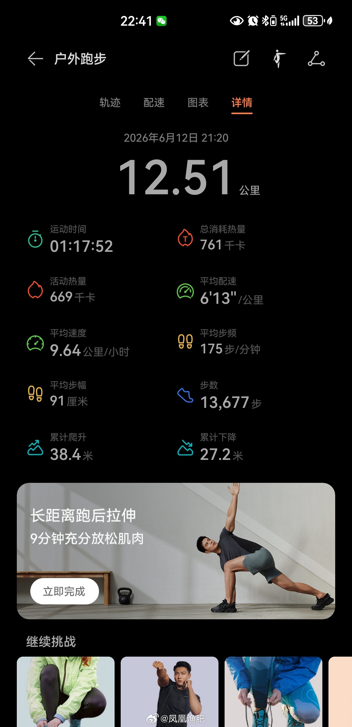 气温25度，夜跑12.51公里健身打卡坚持运动打卡运动就是坚持即刻开跑跑步夜跑夜