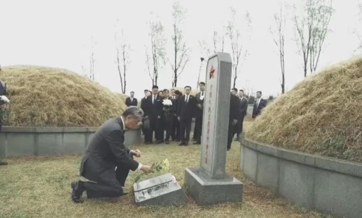 72岁王毅冒雨单膝一跪，这一跪，跪出了大国的脊梁！平壤冷雨里，72岁的王毅