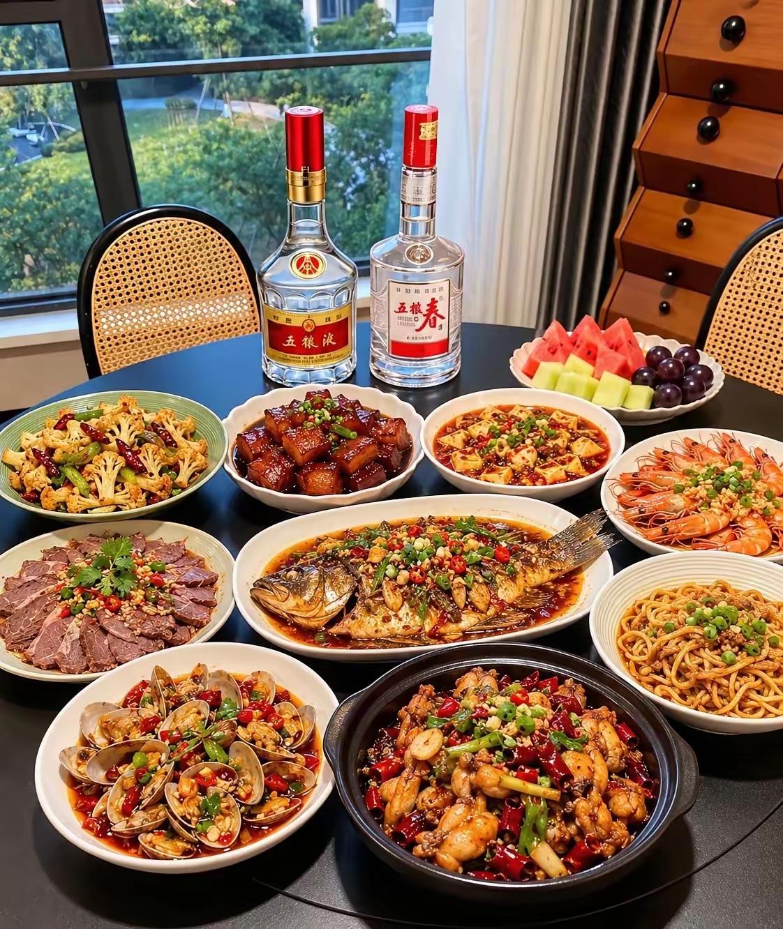 没有一个硬菜，一桌菜不如一瓶酒