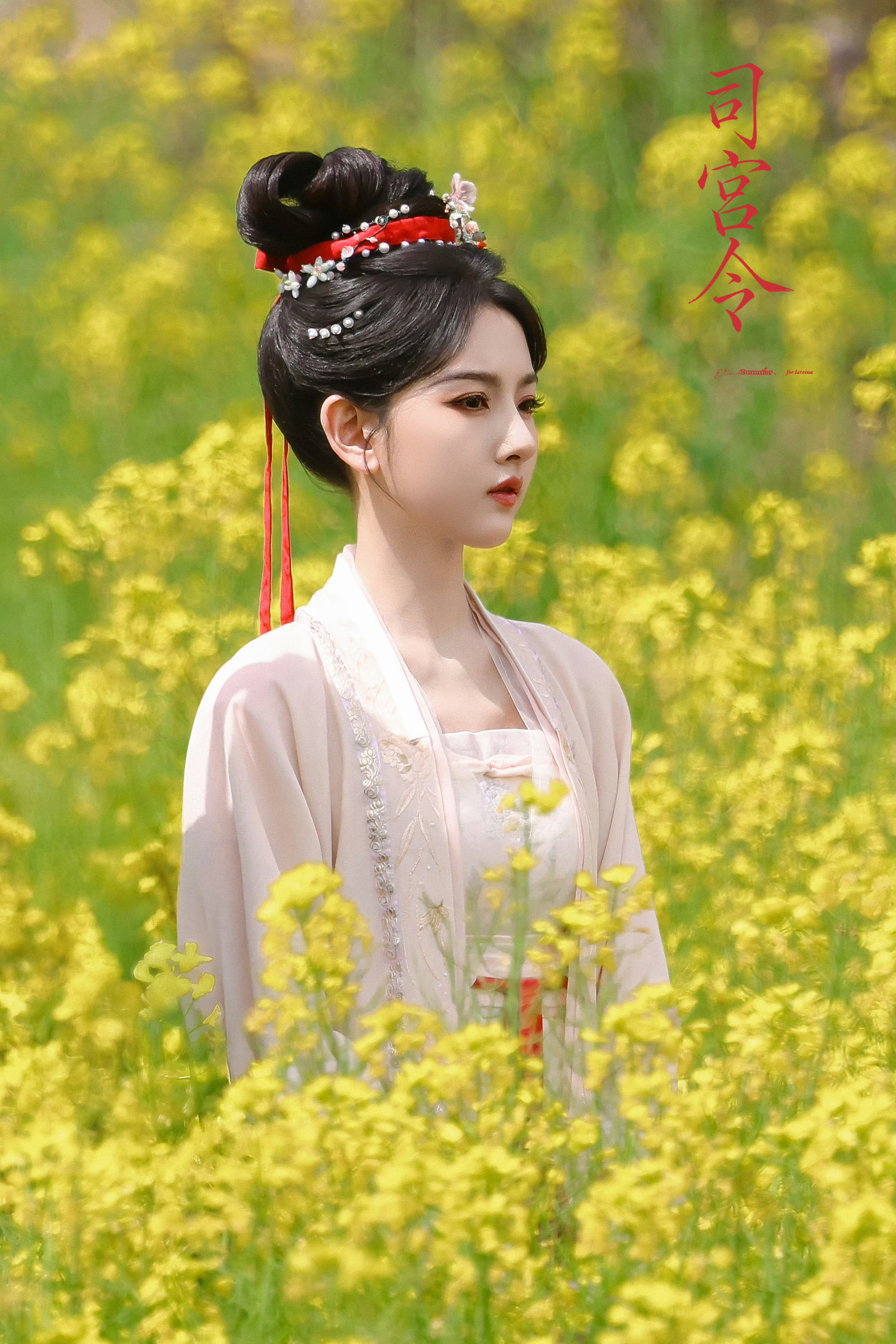 新造型～春意盎然～～～宋祖儿《司宫令》☽粉衣-油菜花田