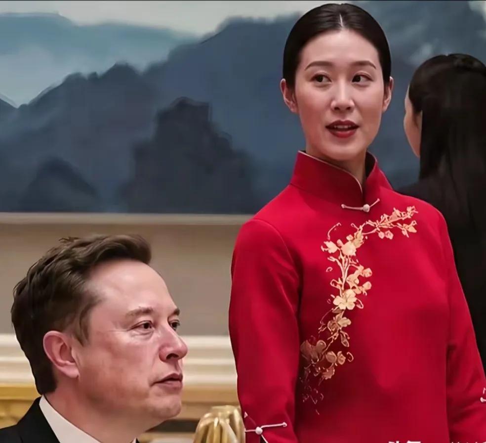 这次国宴，真的没什么夸的了，就夸一下服务员吧，因为她没有去排队和马斯克合影，也做