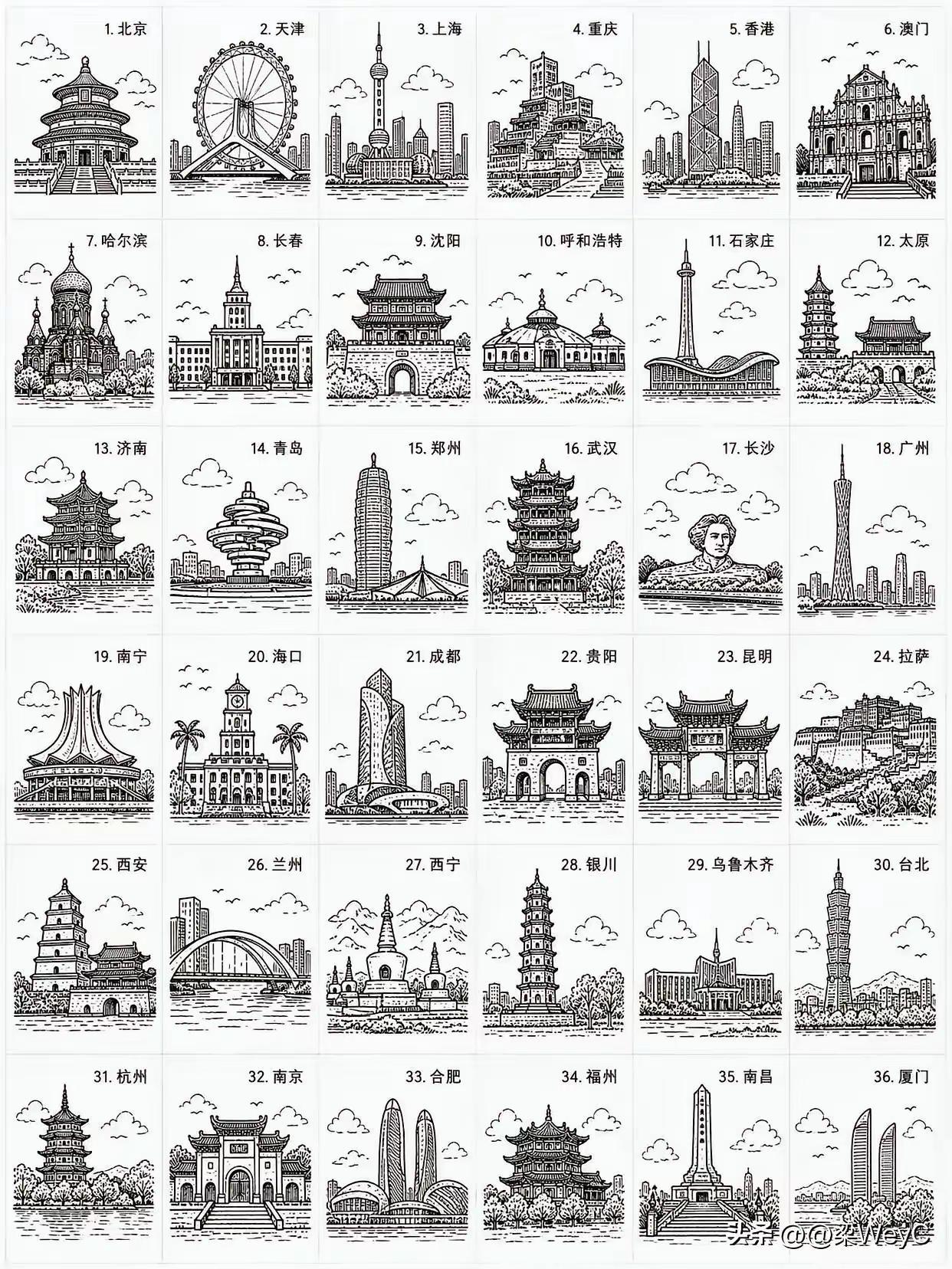 城市的地标。你最喜欢哪一个？