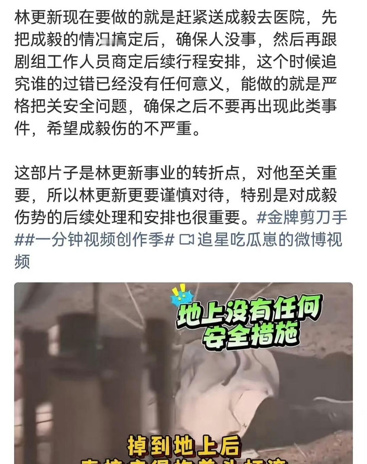 IE为什么🐴林更新？关林更新什么事儿？武术指导是欢瑞的。林更新威亚多次受伤，也