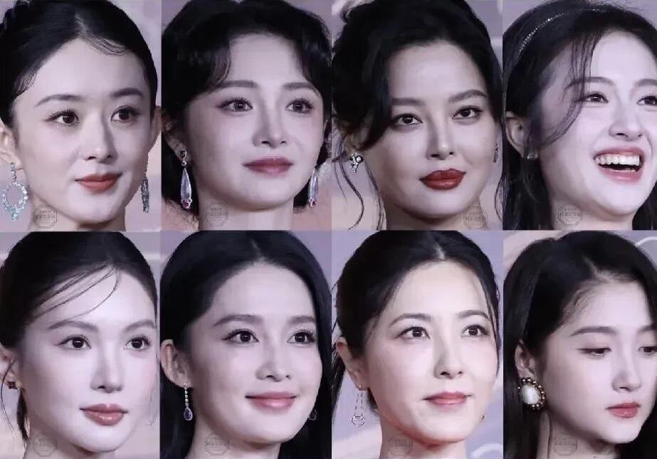 8位女明星的怼脸拍的照片中，只认出了赵丽颖、辛芷蕾、关晓彤、李沁，最有气质的是辛